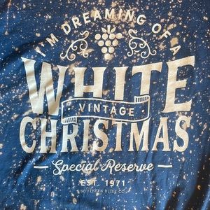 Southern Bliss bleach splatter dreaming of a white (wine) Christmas shirt Large